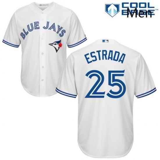 Mens Majestic Toronto Blue Jays 25 Marco Estrada Replica White Home MLB Jersey